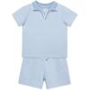 Little Me Clothes for Baby Boys Organic Cotton 2-Piece Short and Shirt Set, 12 Months – 4 Toddler(Blue)