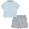 Little Me Clothes for Baby Boys Organic Cotton 2-Piece Short and Shirt Set, 12 Months – 4 Toddler(Navy)