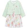 Little Me Clothes for Baby Girls’ 100% Cotton Dress Set with Panty, Green, 3 to 12 Months(Pastel Green/Multi)