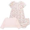 Little Me Clothes for Baby Girls’ 100% Cotton Dress Set with Panty, Green, 3 to 12 Months(Pink)