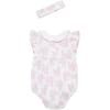 Little Me Clothes for Baby Girls’ Tulip Bubble with Headband, 3 to 12 Months(Floral)