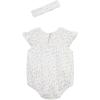 Little Me Clothes for Baby Girls’ Tulip Bubble with Headband, 3 to 12 Months(White/Pink)