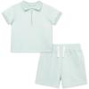 Little Me Clothes for Baby Boys Organic Cotton 2-Piece Short and Shirt Set, 12 Months – 4 Toddler(Green)