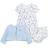 Little Me Clothes for Baby Girls’ 100% Cotton Dress Set with Panty, Green, 3 to 12 Months(Floral)