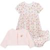 Little Me Clothes for Baby Girls’ 100% Cotton Dress Set with Panty, Green, 3 to 12 Months(Pink)