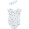 Little Me Clothes for Baby Girls’ Tulip Bubble with Headband, 3 to 12 Months(White/Blue)