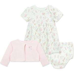 Little Me Clothes for Baby Girls’ 100% Cotton Dress Set with Panty, Green, 3 to 12 Months(Green)