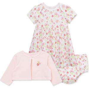 Little Me Clothes for Baby Girls’ 100% Cotton Dress Set with Panty, Green, 3 to 12 Months(Pink)