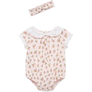 Little Me Clothes for Baby Girls’ Tulip Bubble with Headband, 3 to 12 Months(Mary’s Rose)