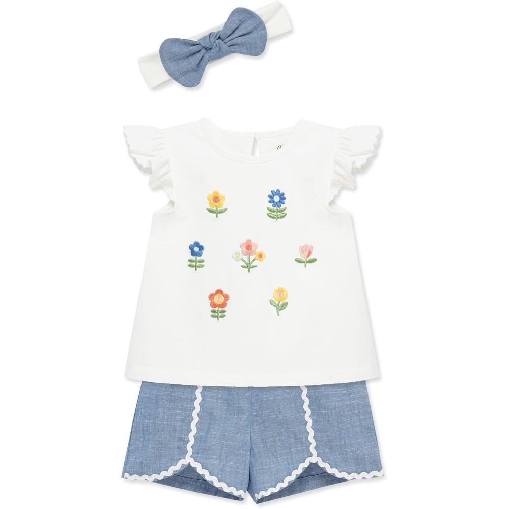 imageLittle Me Clothes for Baby Girls Play Set with Headband 12 Months 4 ToddlerYellow