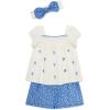 Little Me Clothes for Baby Girls’ Play Set with Headband, 12 Months – 4 Toddler(Blue)