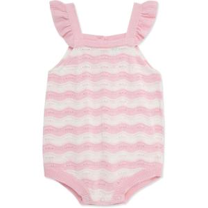 Little Me Clothes for Baby Girls’ Curvy Stripe Knit Bubble, 3 to 12 Months(Pink)