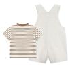 Little Me Clothes for Baby Boys’ Lion Knitted T-Shirt and Shortall Set, Oatmeal Heather/Acorn, 12 Months