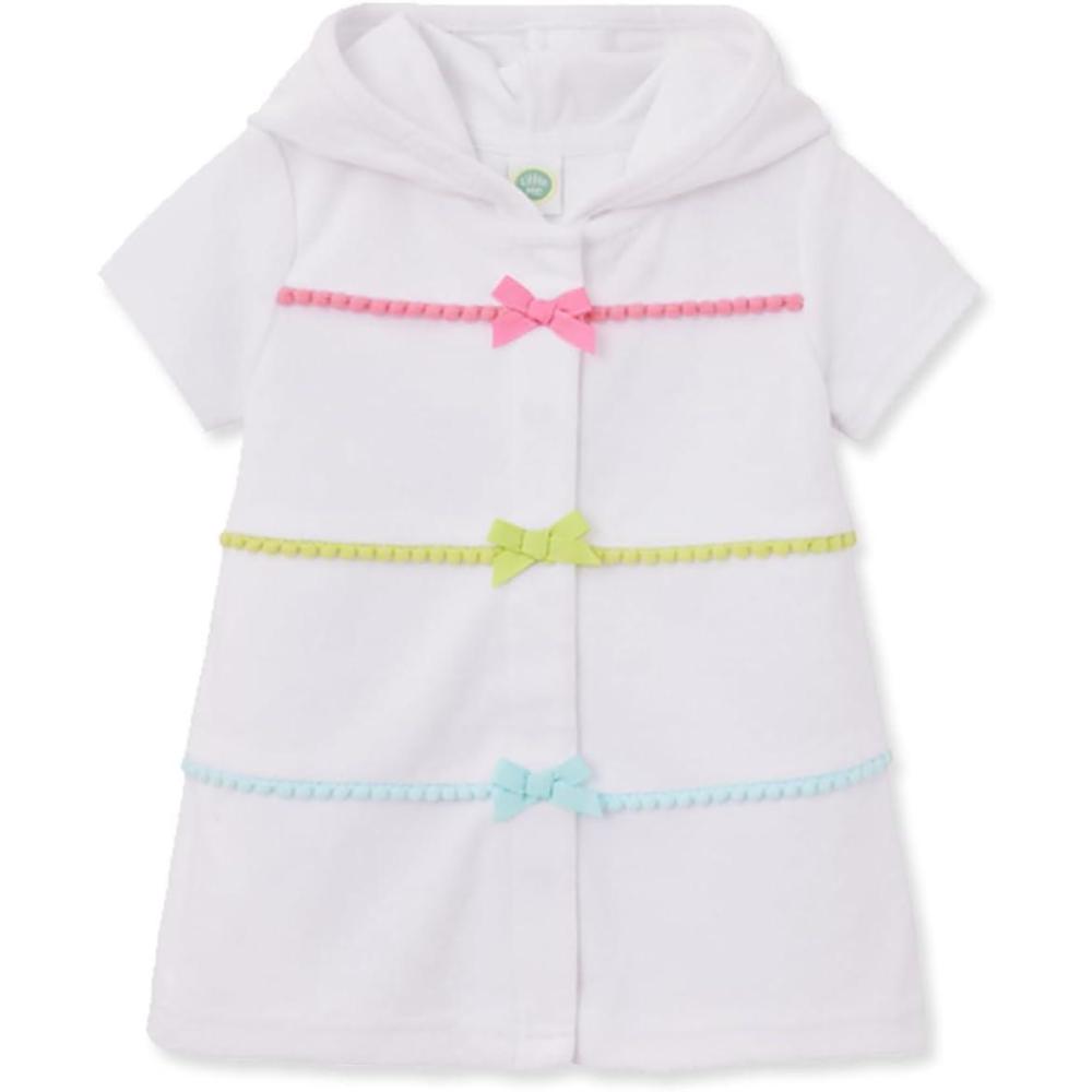 imageLittle Me Clothes for Baby Girls Swimsuit Hooded CoverUp 6 Months 4 ToddlerBright White