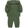 Little Me Baby Boys’ Essential Solids Quilted 2-Piece Navy Blue Quilted Zip Up Hoody and Pant Set, 0-12 Months