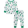 Little Me Baby Boys’ and Girls’ Christmas Holiday Santa Print Pajamas(Bright White/Jelly Bean Tree)