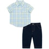Little Me Baby Boys’ 2-Piece Collared Shirt and Pant Set, 12-24 Months