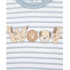 Little Me Baby Boys’ 3-Piece Jogger Set, Crew Neck Shirt, Stripe Pant, and Coordinating Socks(Tan Woof)